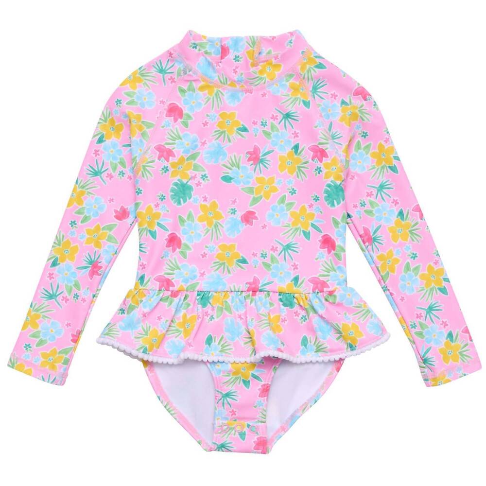 NEW SNAPPER ROCK girl's buttercup bloom skirt surf suit in multi